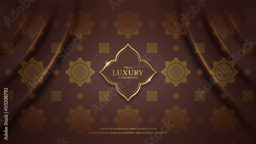 Asian art luxury banner pattern gold background  for decoration