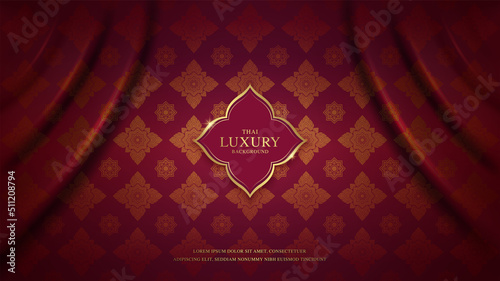 Asian art luxury banner pattern gold background  for decoration