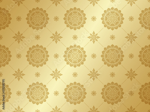 Asian art luxury banner pattern gold background  for decoration