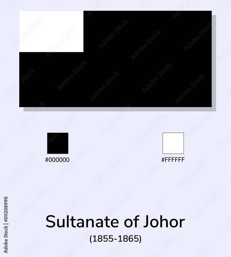 Vector Illustration of Sultanate of Johor (1855-1865) flag isolated on ...