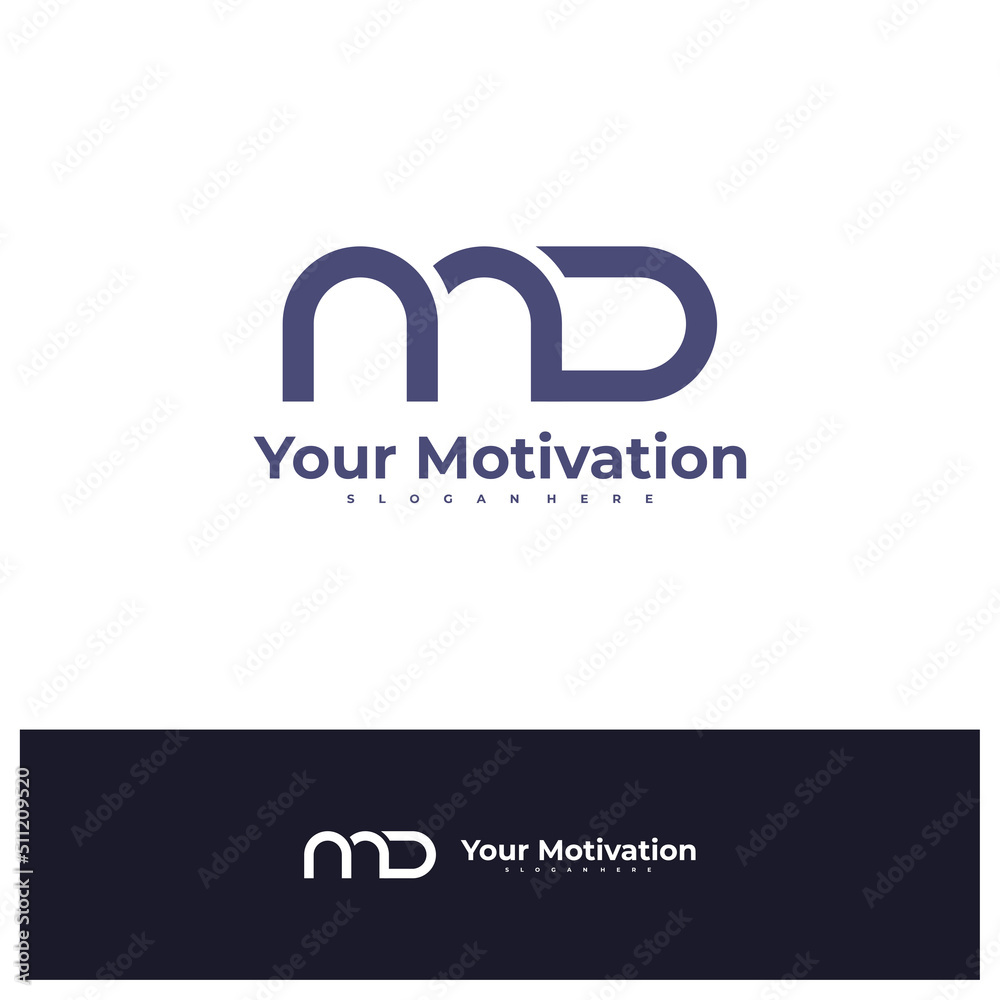 Letter M D logo design vector template, Initial MD logo concepts ...