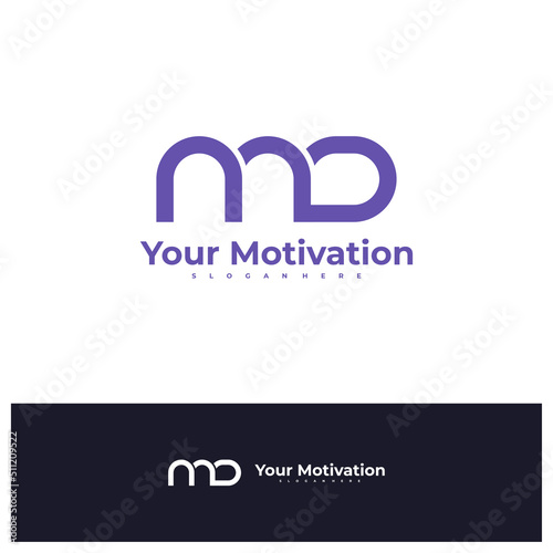 Letter M D logo design vector template, Initial MD logo concepts illustration.