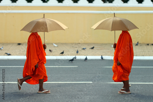 Monks in Phnom Penh Cambodia