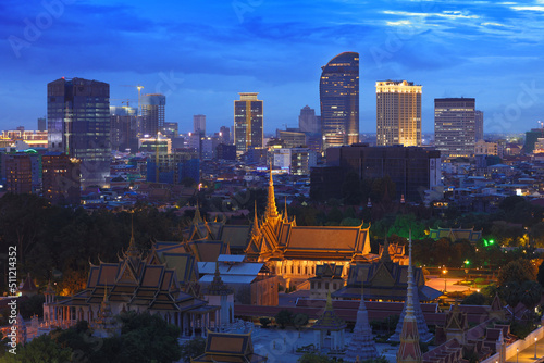 Phnom Penh Skyline with Royal Palace