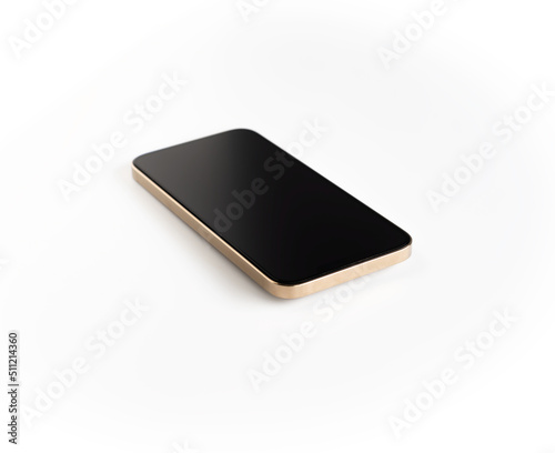 Smartphone isolated on a white background. Realistic smartphone gold color iphone style mockup. Vector illustration. for printing and web element, Game and application mockup.