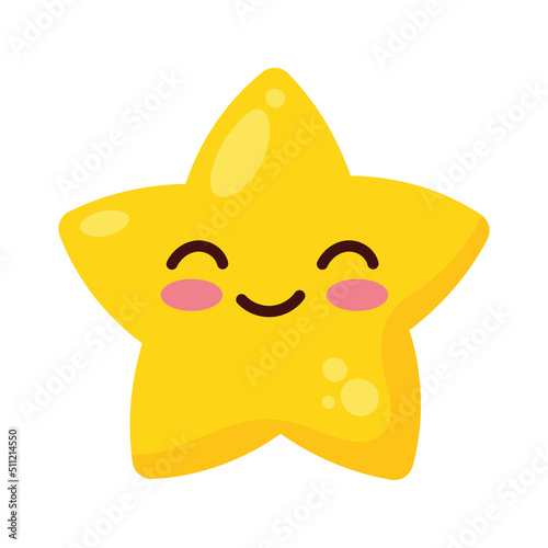 star kawaii comic style
