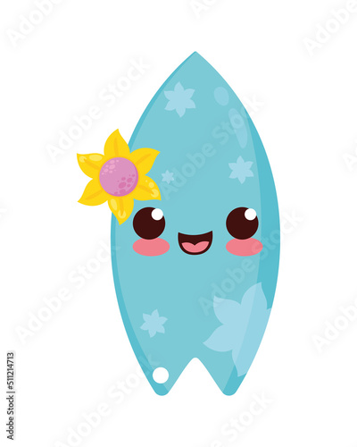 surfboard kawaii style character