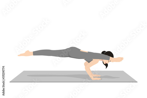 Twisted One-Legged Arm Balance Pose II, Eka Pada Koundinyasana II, Koundinyasana II, Flying Splits Pose, Hurdlers Pose