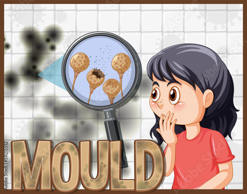 Mould text word isolated