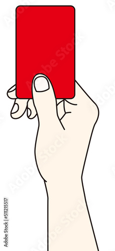 Clip art of one hand showing red card
