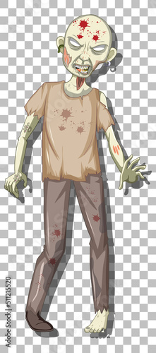 Scary zombie cartoon character