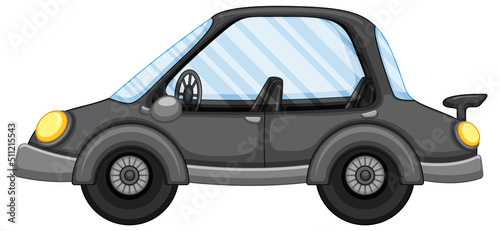 A black car in cartoon style