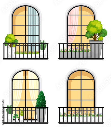 Apartment building balcony facade