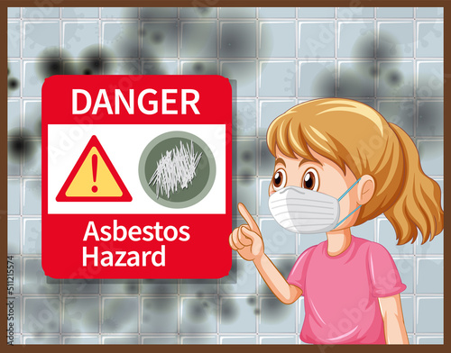 Danger asbestos hazard warning sign