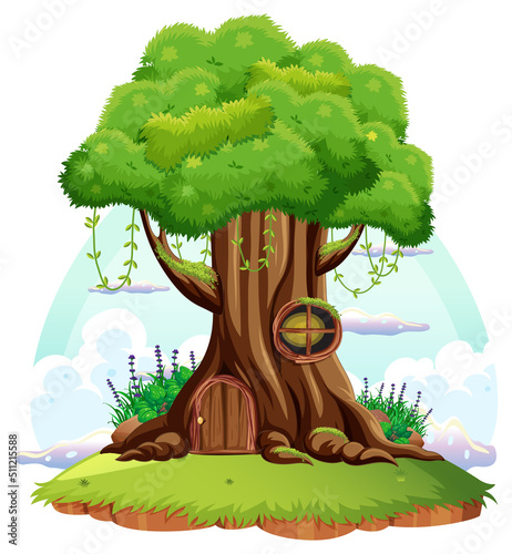Big tree isolated cartoon