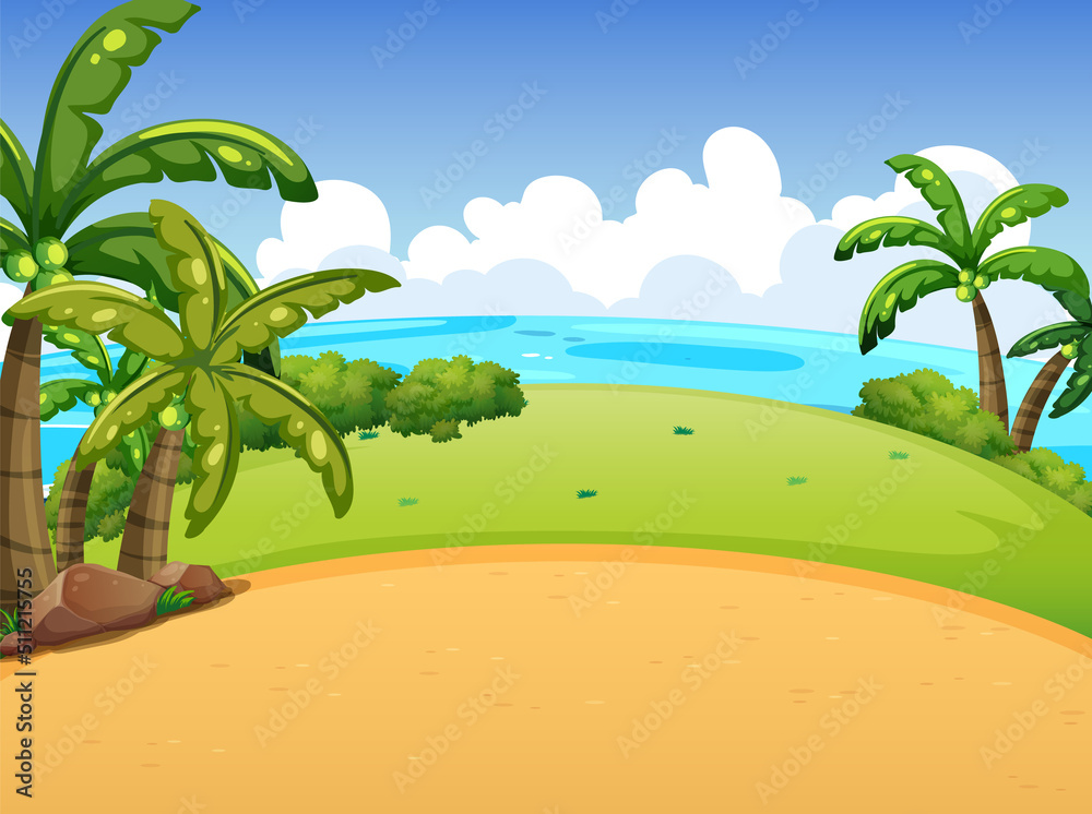 Outdoor beach landscape scene