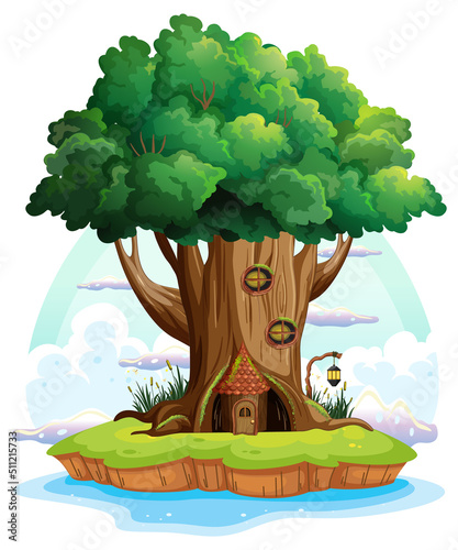 Big tree isolated cartoon