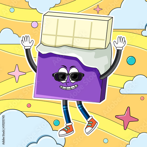 Funny white chocolate bar character banner