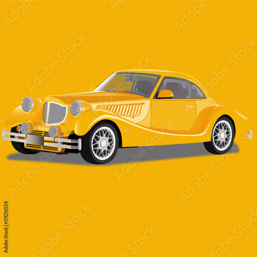  Yellow retro bufori car