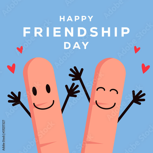 friendship day illustration with happy finger face