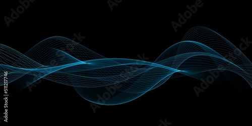 Abstract background with flowing grid line. Dynamic waves 