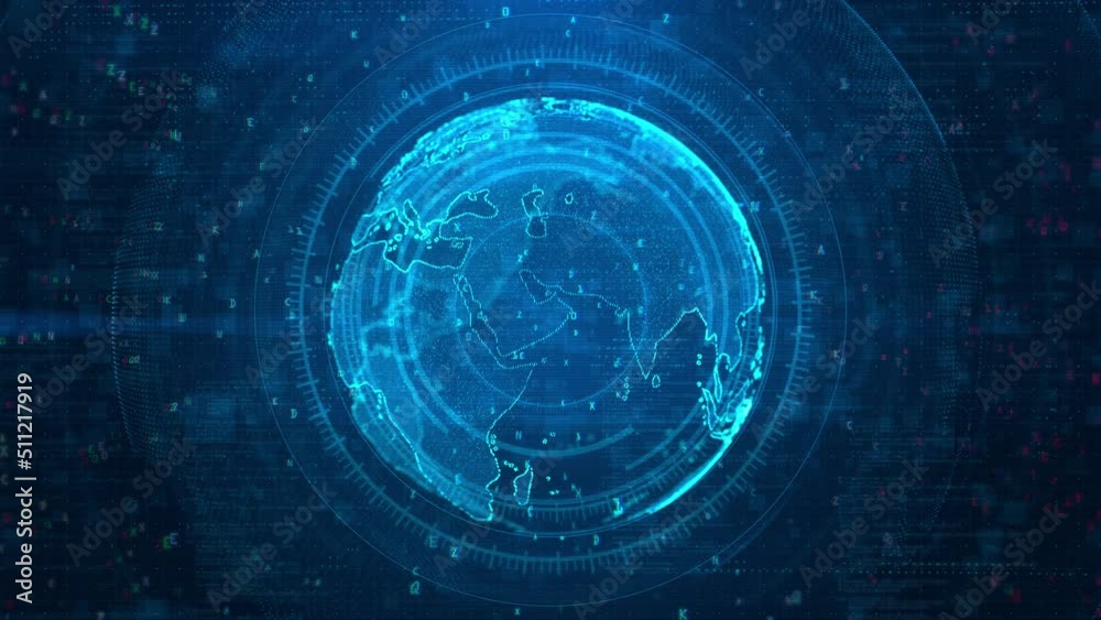 Communication technology global world network. Futuristic Earth Global communication concept.