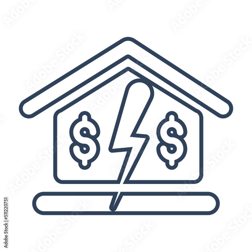 Sub-prime loans icon. Trendy flat vector Sub-prime loans icon on white background from business collection
