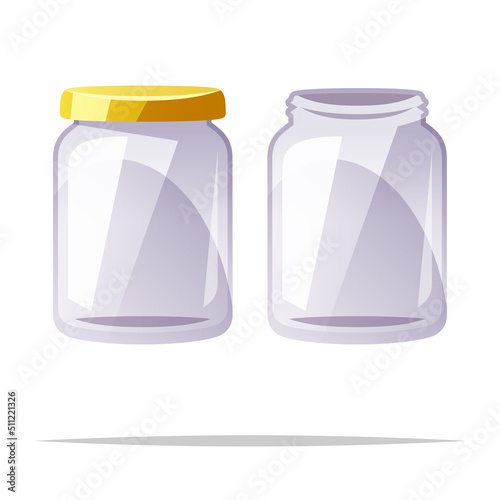 Glass jar vector isolated illustration