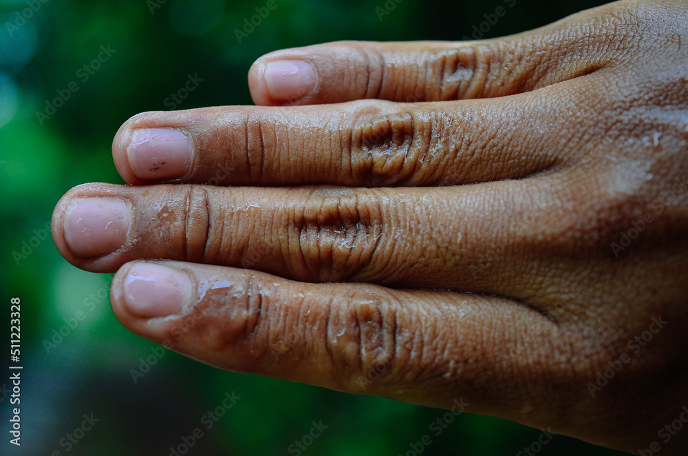 Fototapeta premium brown human hand close up