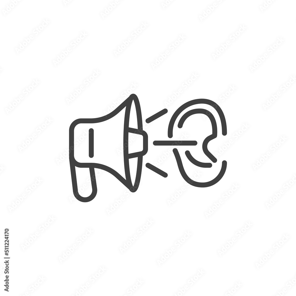 Noise pollution line icon Noise pollution line icon