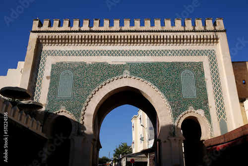 Blue gate at the entrance of Fes medina (old city), Morocco. 11.10.2019