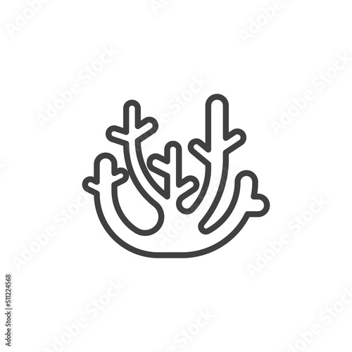 Coral reef line icon