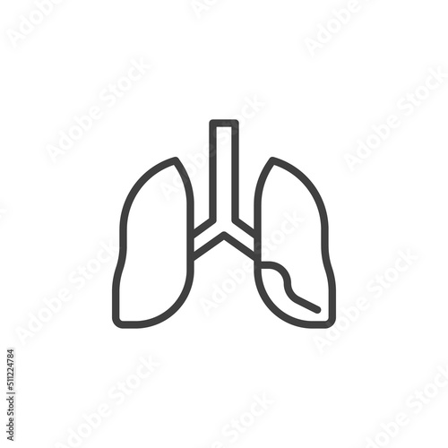 Human lungs line icon