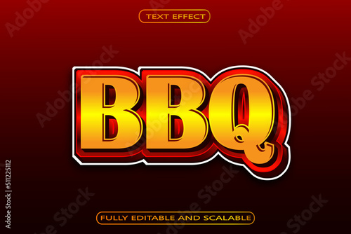 Bbq Editable Text Effect 3 Dimension Emboss Modern Style