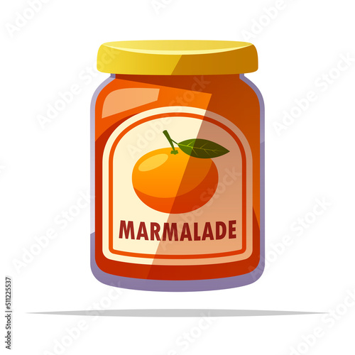 Jar of marmalade vector isolated illustration