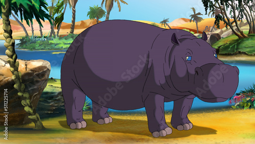 Big African Hippo near the river