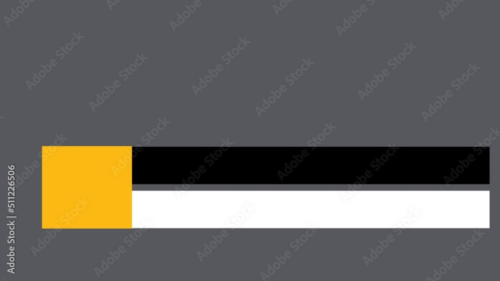 Yellow-colored metallic glowing lower third design video intro, l3rd, news channel intro in high resolution.