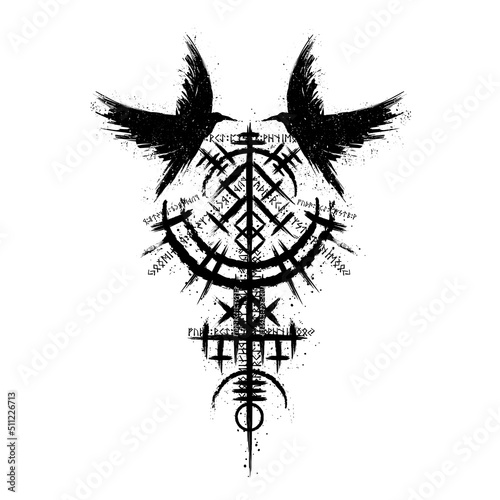 Scandinavian viking black grunge symbol