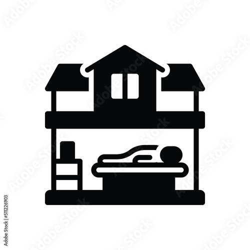 Black solid icon for lodging