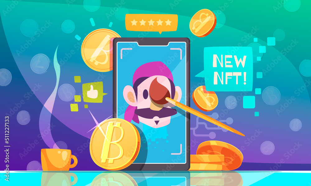 Fototapeta premium NFT Flat Design Concept