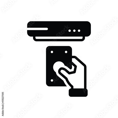 Black solid icon for controlling