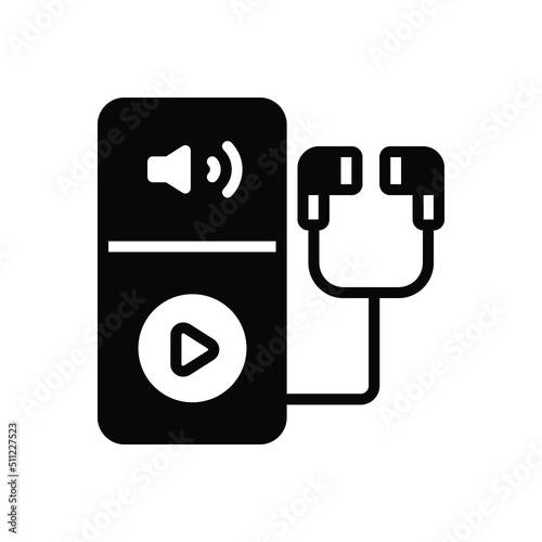 Black solid icon for deaf device