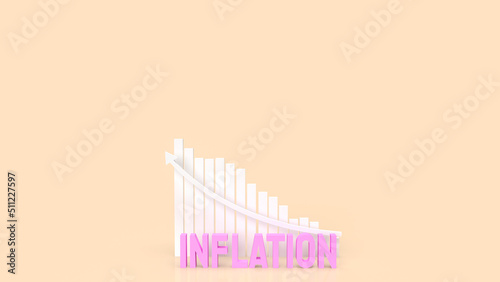 The inflation word and chart for business concept 3d rendering