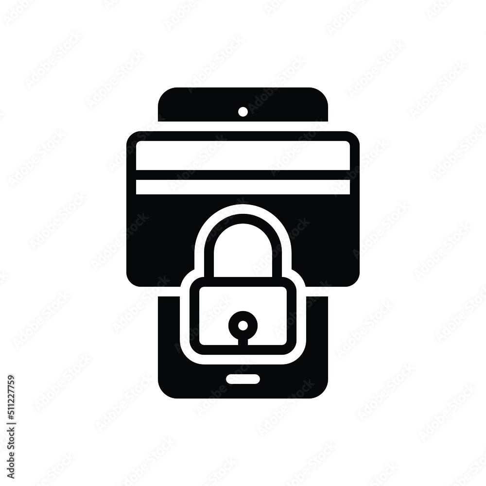 Black solid icon for securely Black solid icon for securely