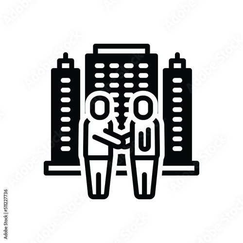 Black solid icon for llp handshake