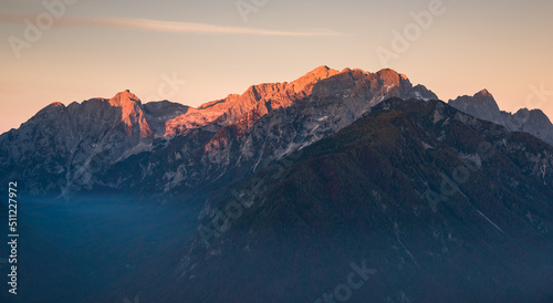 Autumn under the mountains of Julian Alps photo