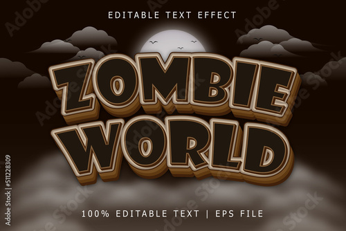 Zombie World Editable Text Effect 3 Dimension Emboss Modern Style