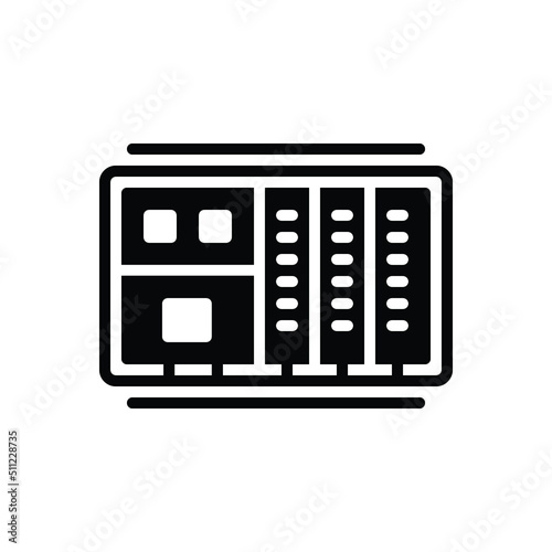 Black solid icon for plc controller photo