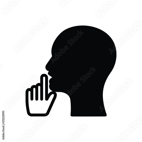 Black solid icon for discretion