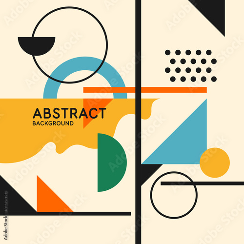 Composition with geometric shapes. Abstract background for design. Trendy stylish graphics